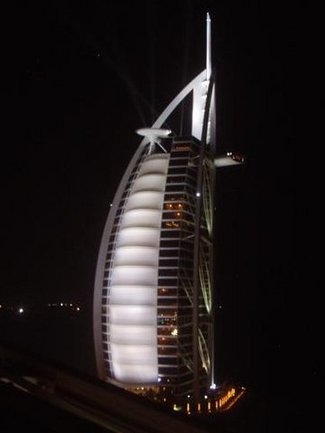 The supposed 'Seven Star' Burj al-Arab hotel in Dubai